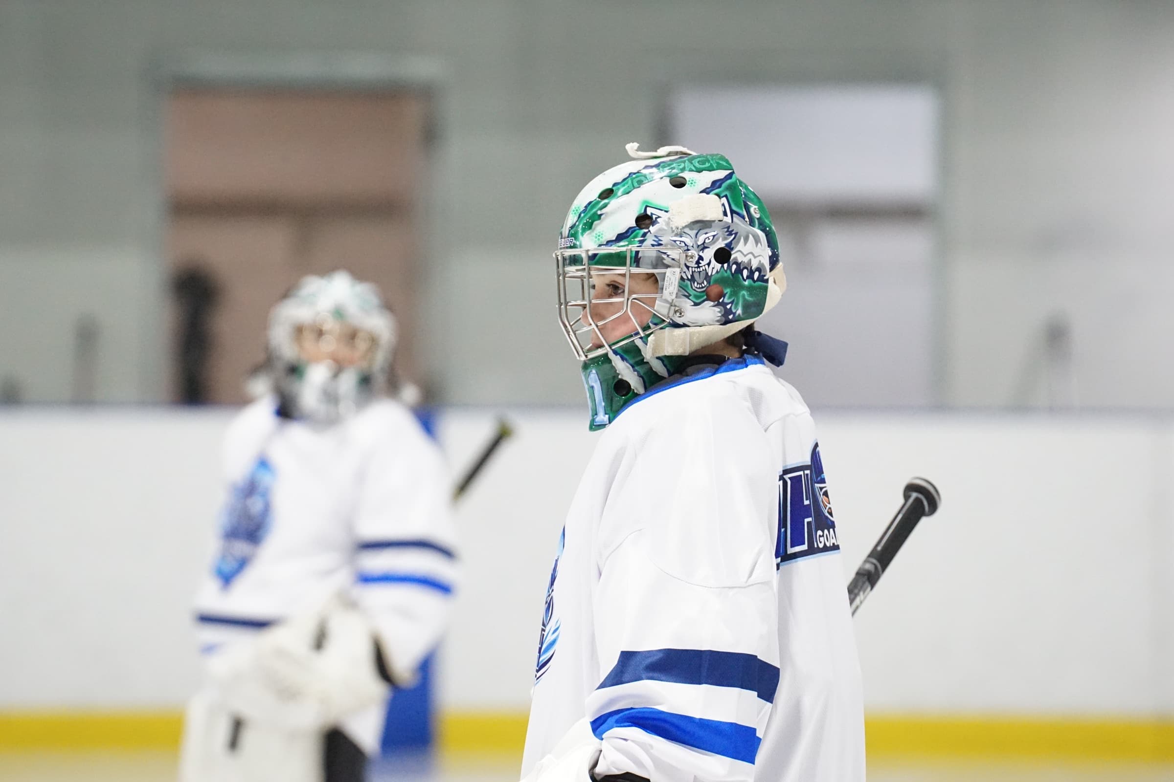 LH Goaltending goalie in mask on ice